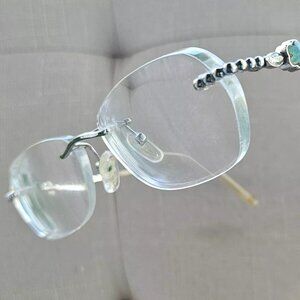 Laura Ashley Women Glasses Frame Rim Less Eyeglasses JODIE PEARL BLUE 50[]17 135